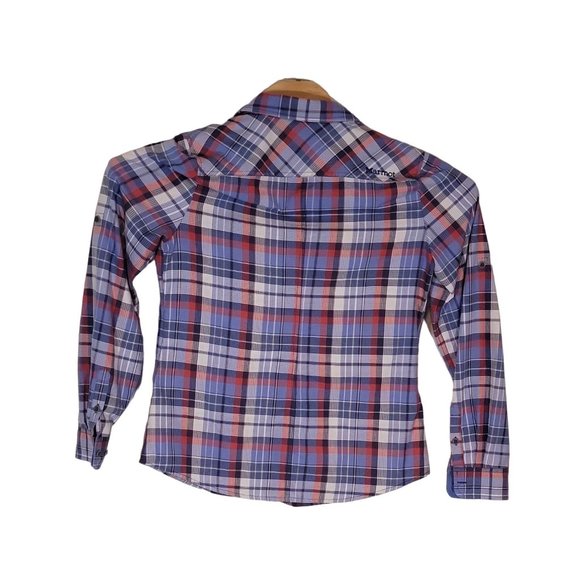 Marmot Women's Plaid Button Front 2 Pocket Long Sleeve Shirt Top Size Medium‎ - Picture 2 of 6